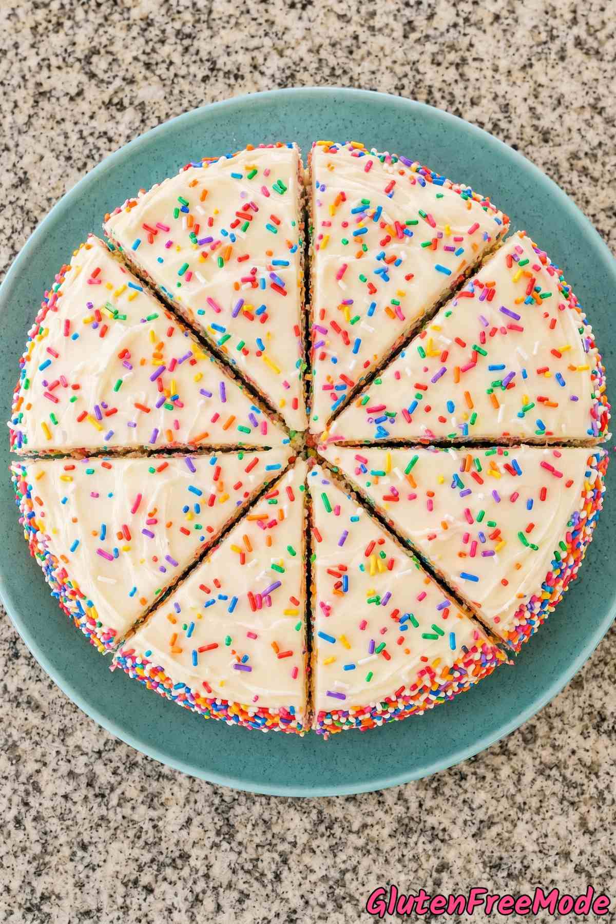 Sprinkled gluten free funfetti birthday cake