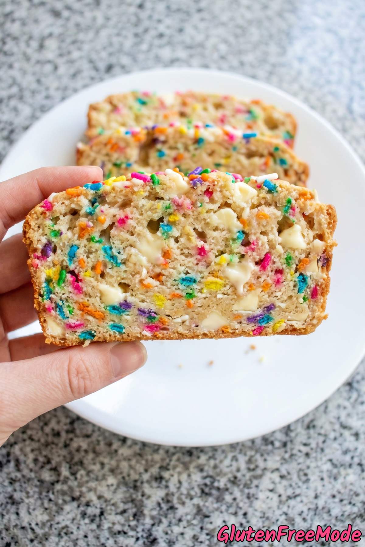 Soft gluten free funfetti cookie dough bread