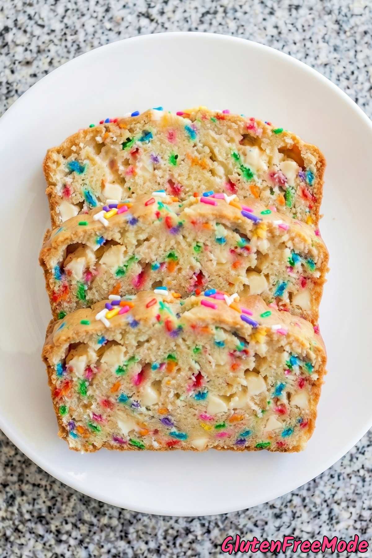 Sweet gluten free funfetti cookie dough bread