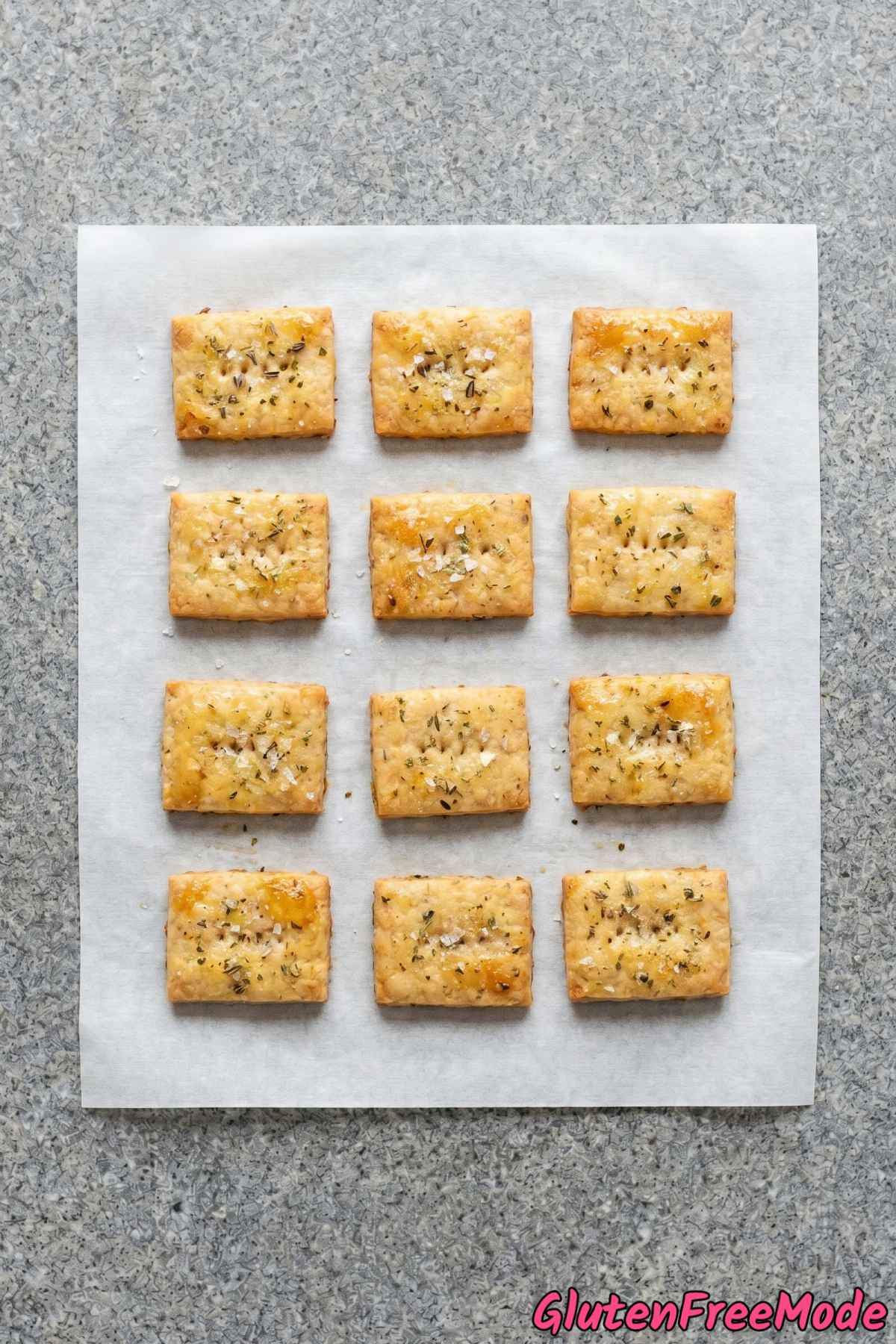 simple garlic herb gluten free crackers
