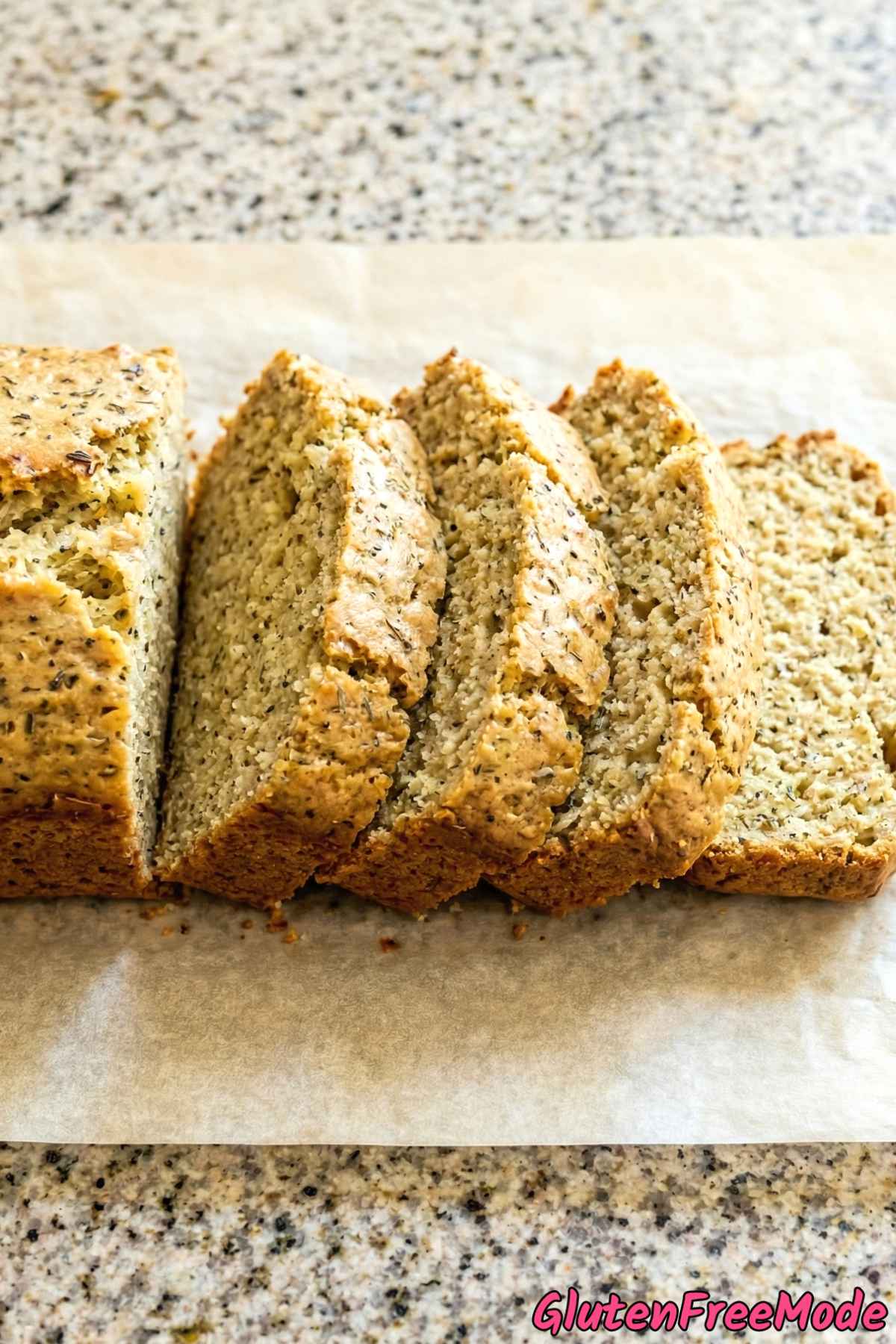 Freshly baked gluten free garlic herb loaf