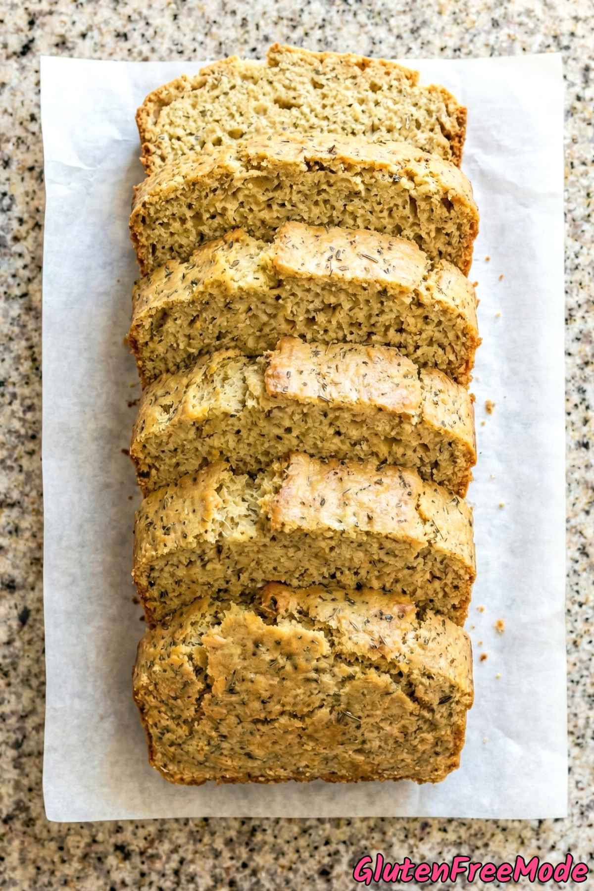 Tender gluten free garlic herb loaf