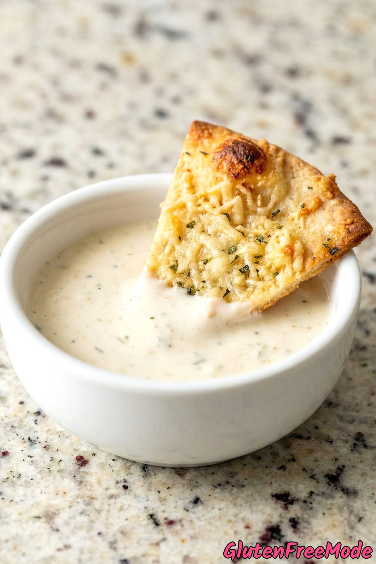 Toasted gluten free garlic parmesan pita chips