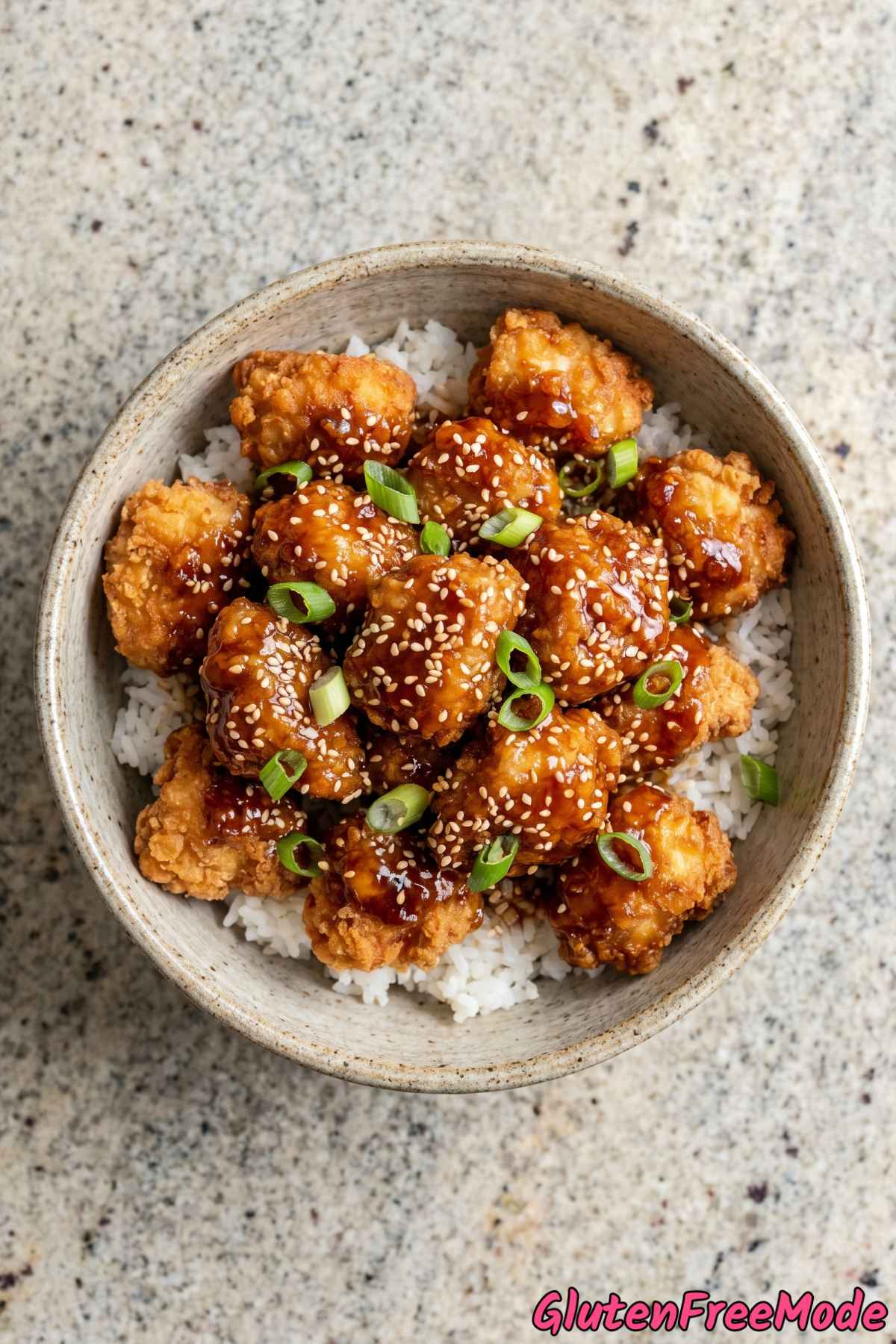Tender gluten free General Tso's chicken
