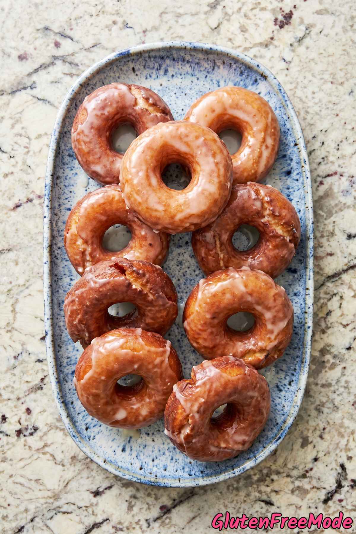 Light and tender gluten free glazed donuts