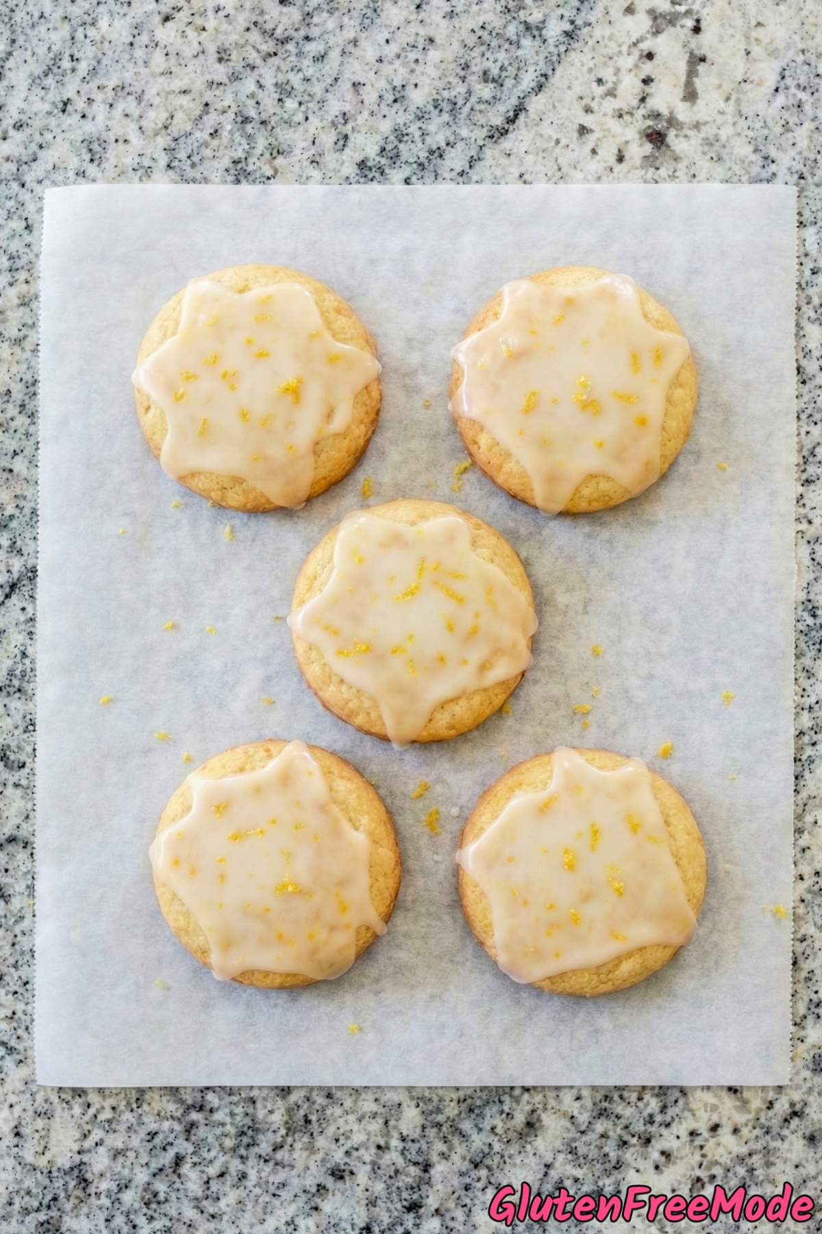 Homemade gluten free glazed lemon cookies