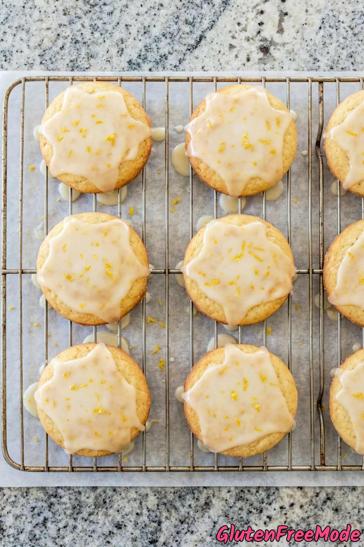 Sweet gluten free glazed lemon cookies