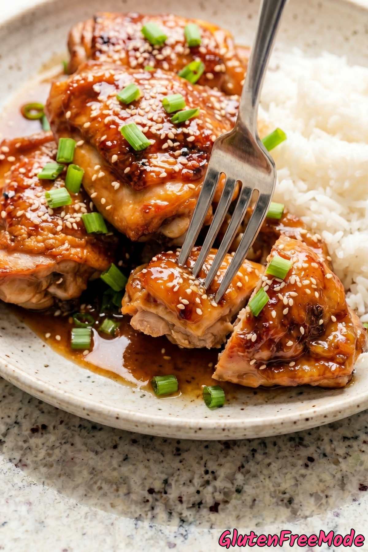 Glazed gluten free honey garlic chicken