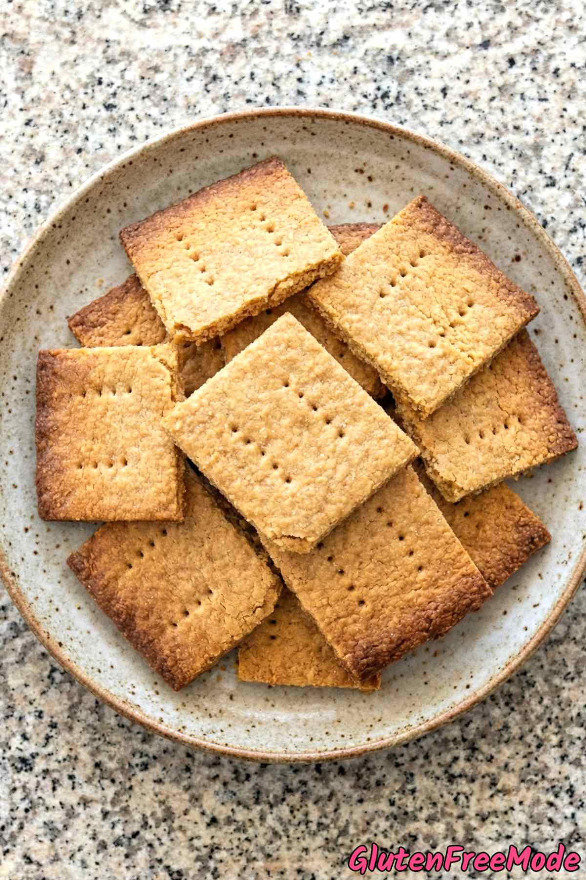 Stacked gluten free honey graham crackers