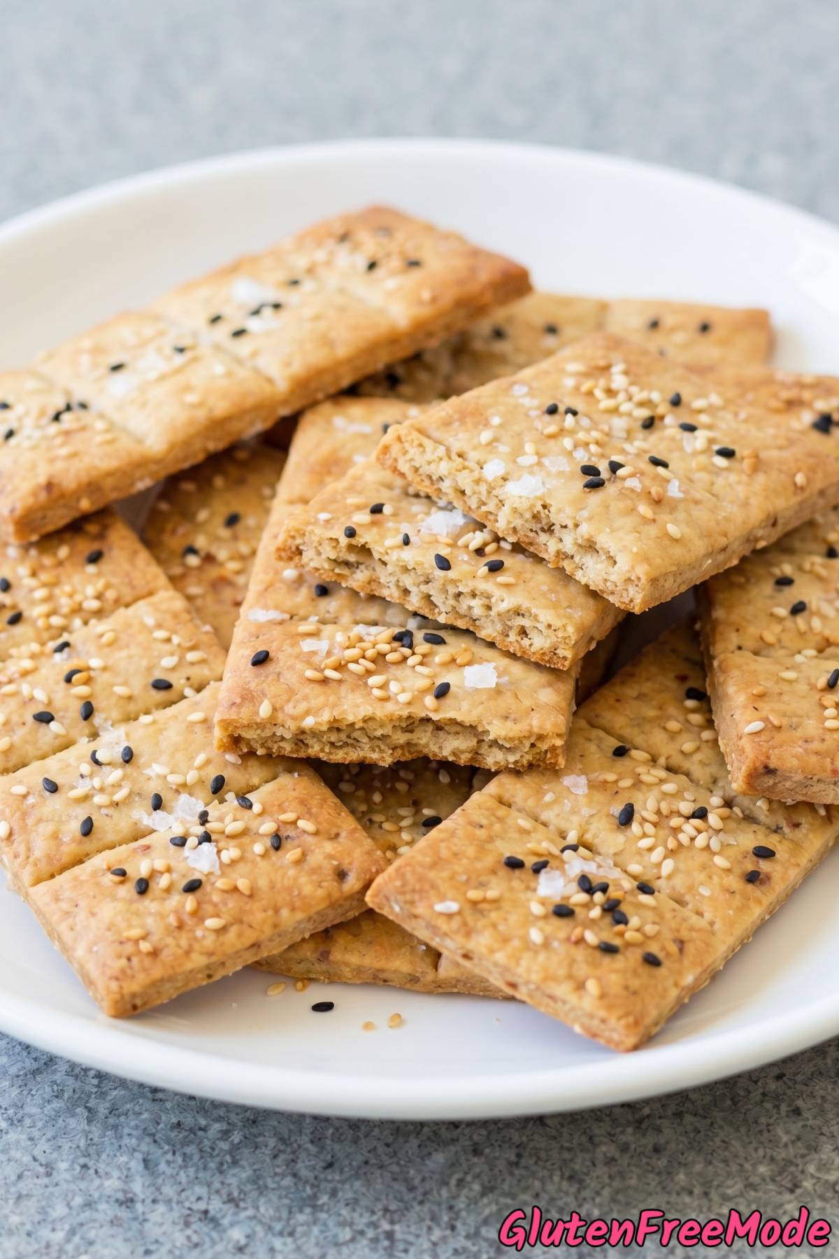 nutty honey tahini crackers on board