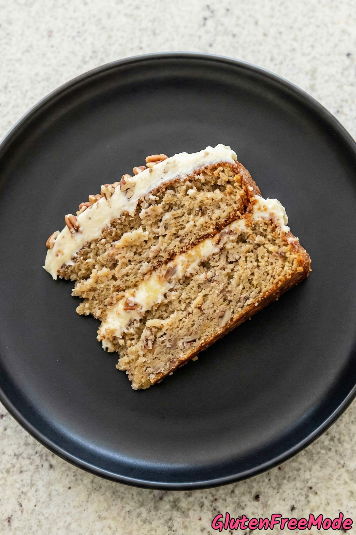 Rustic gluten free hummingbird cake slice