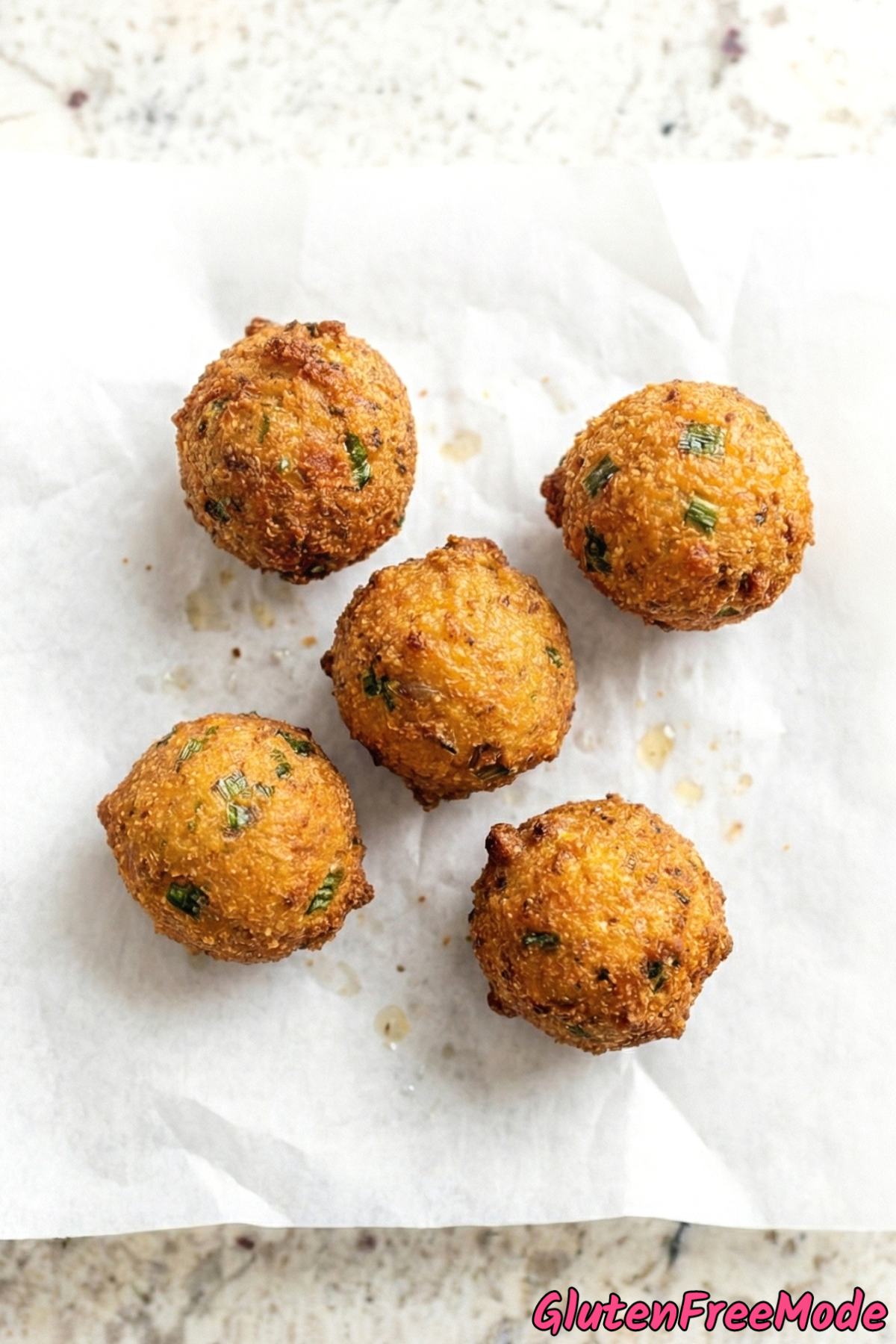 Warm gluten free hush puppies freshly fried