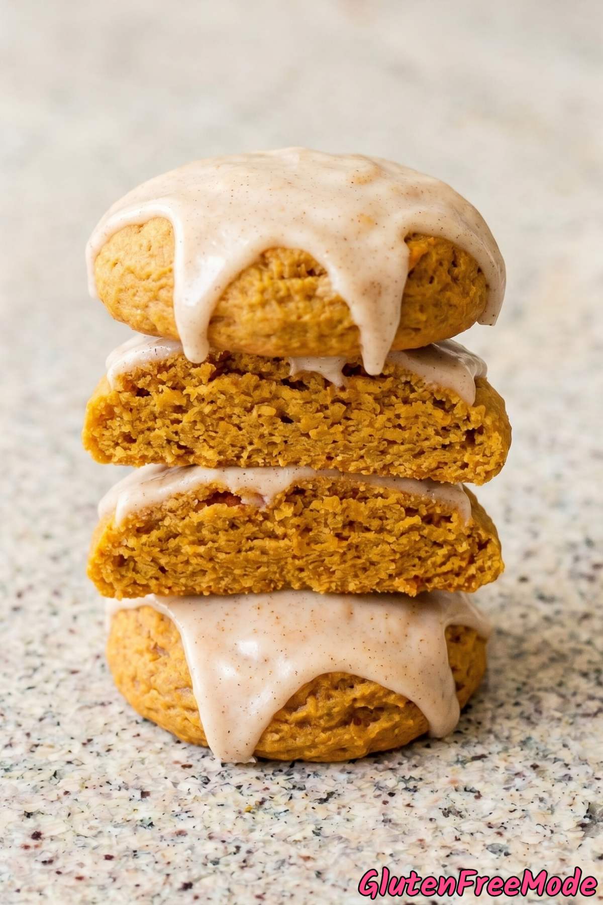 Easy gluten free iced pumpkin cookies