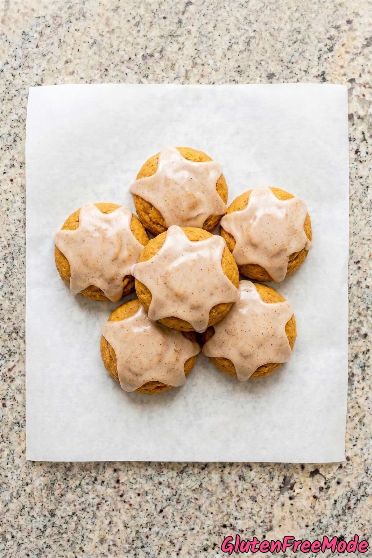 Fluffy gluten free iced pumpkin cookies