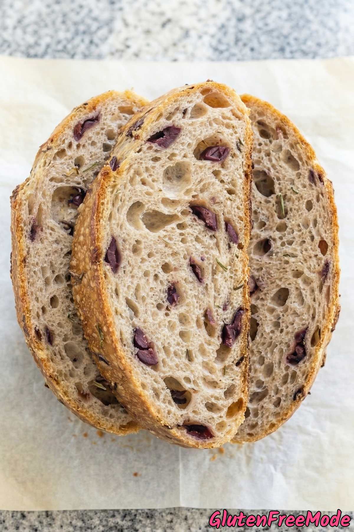 Fresh gluten free kalamata olive bread