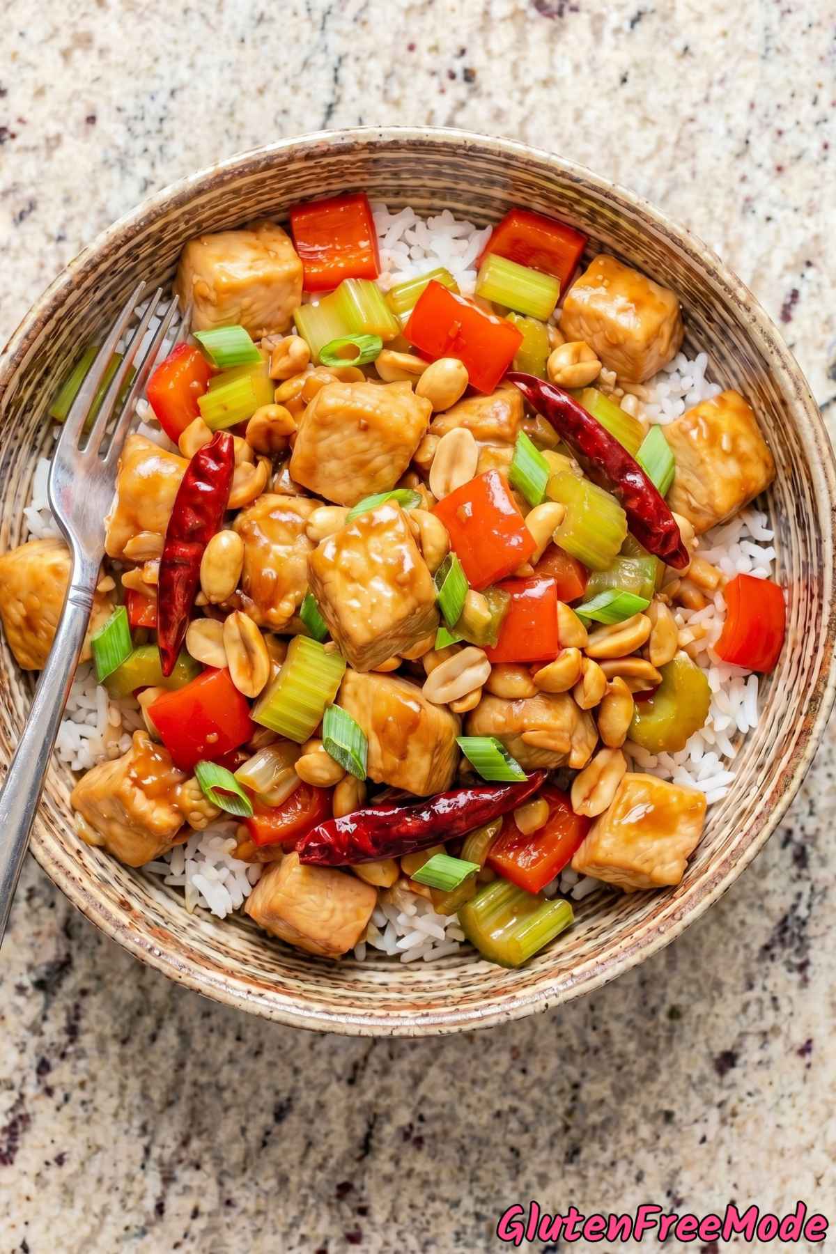 Homemade gluten free kung pao chicken