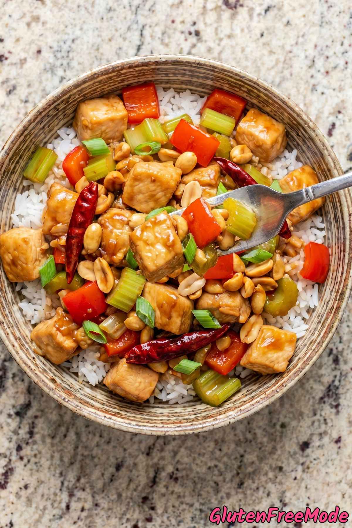 Flavorful gluten free kung pao chicken