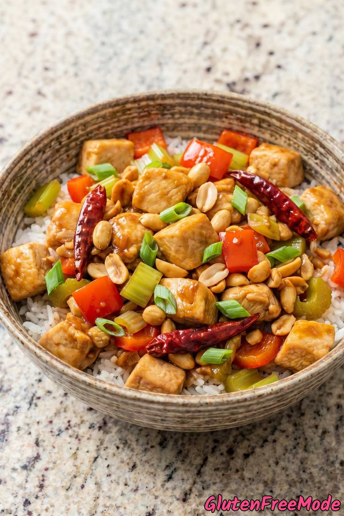 Zesty gluten free kung pao chicken plate