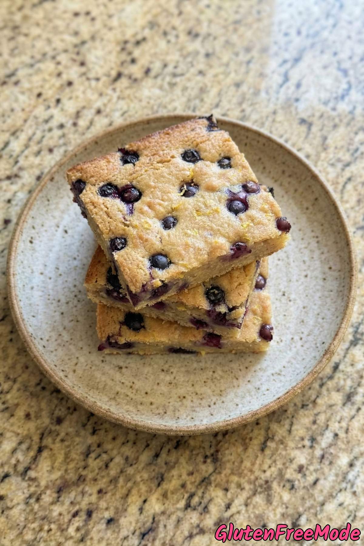 Easy gluten free lemon blueberry blondies