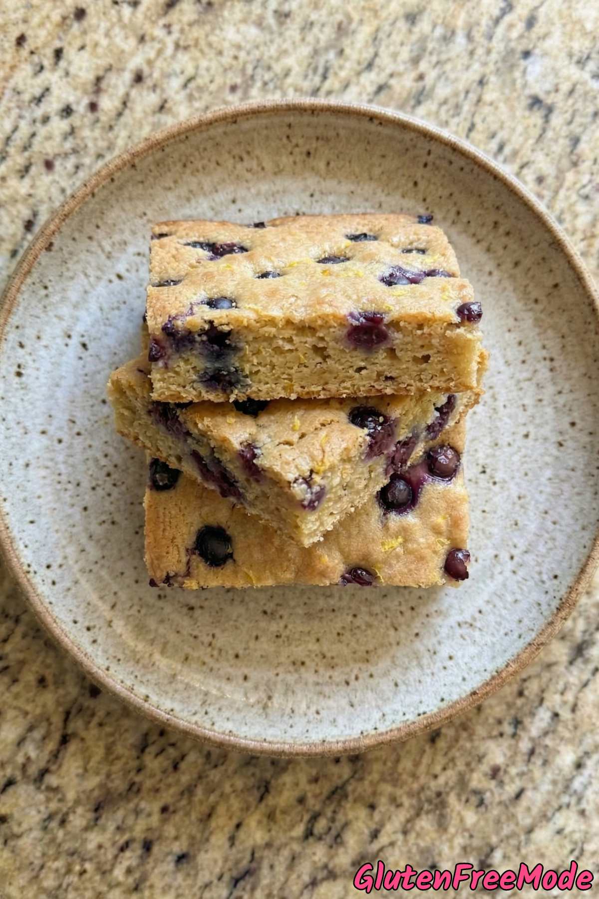 Wholesome gluten free lemon blueberry blondies
