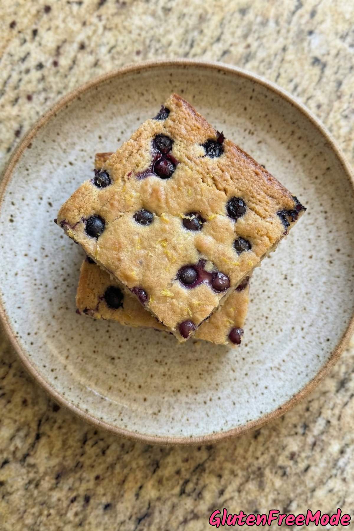 Golden lemon blueberry blondies gluten free
