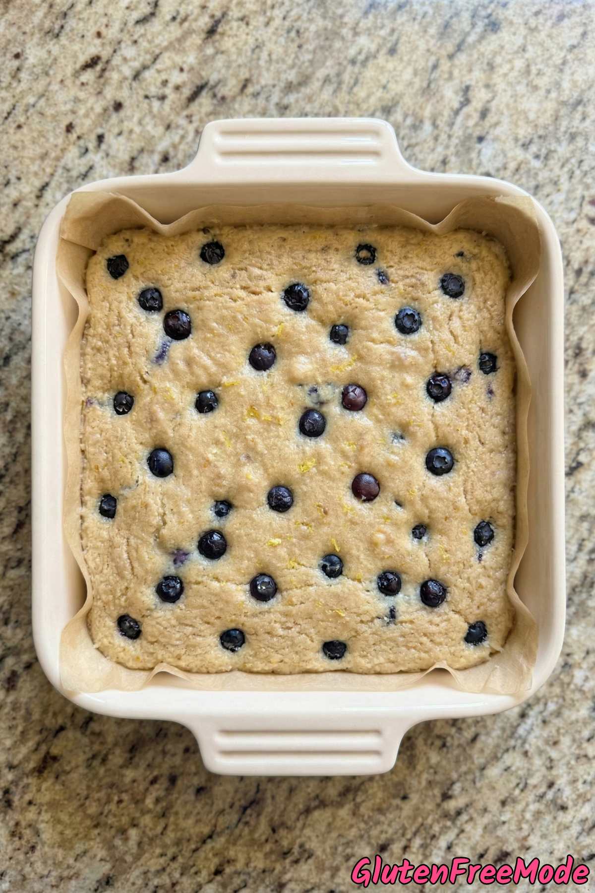 Gluten Free Lemon Blueberry Blondies Step 5