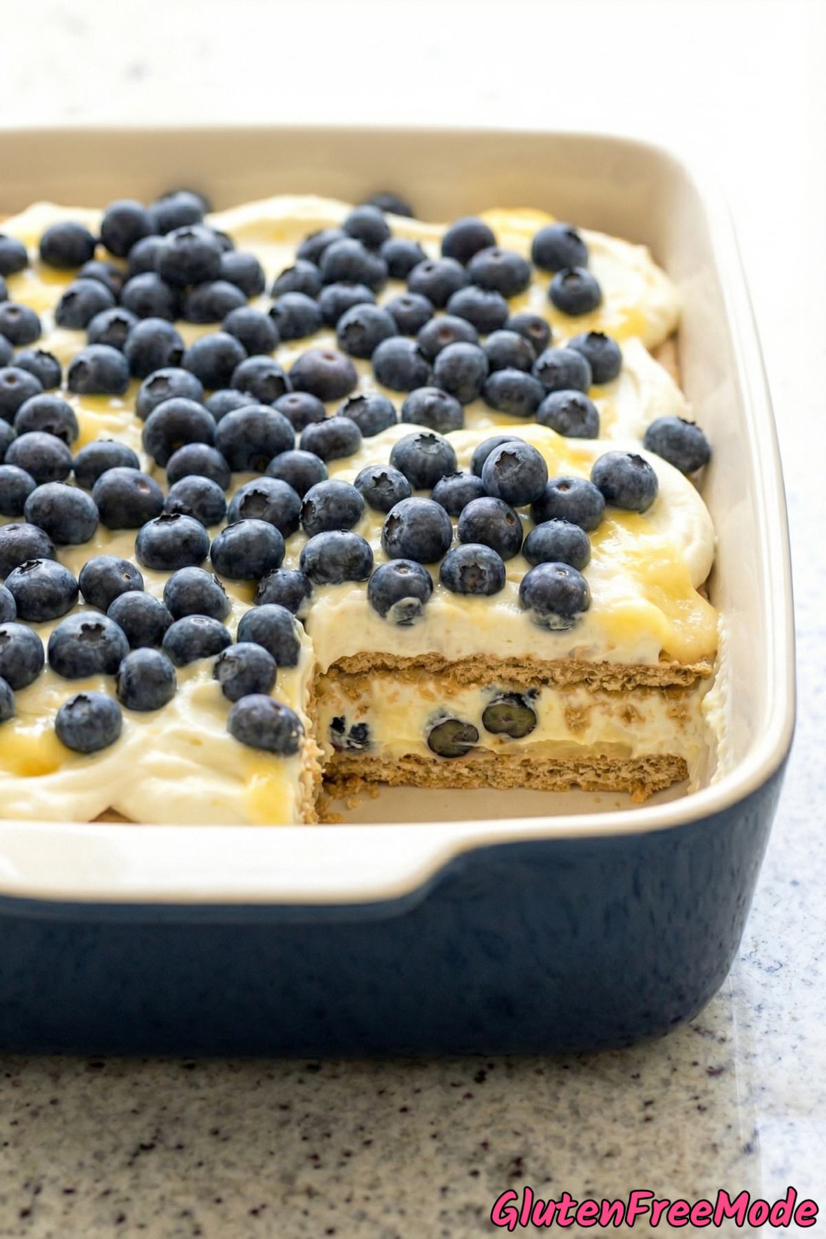 Dreamy gluten free lemon blueberry icebox cake