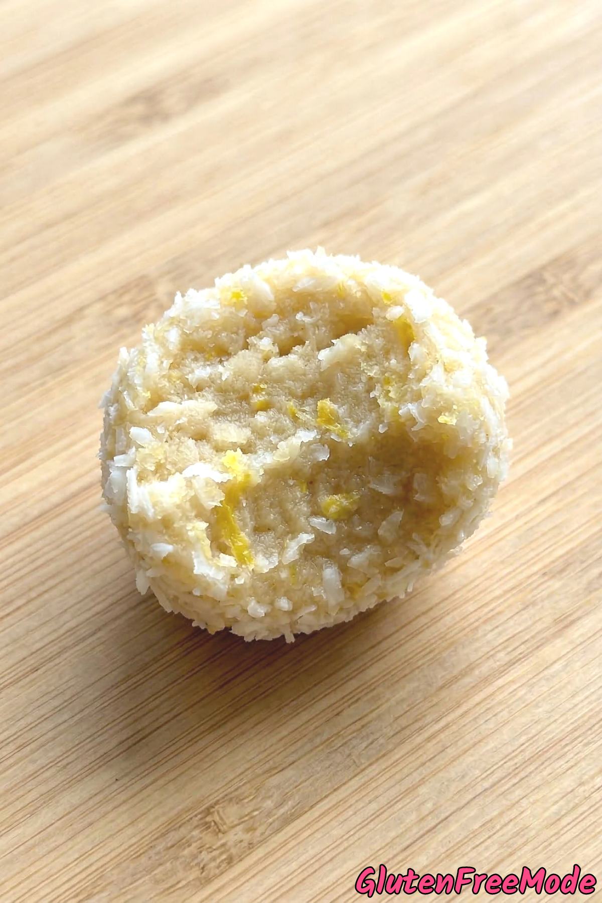 Fresh gluten free lemon coconut bliss balls