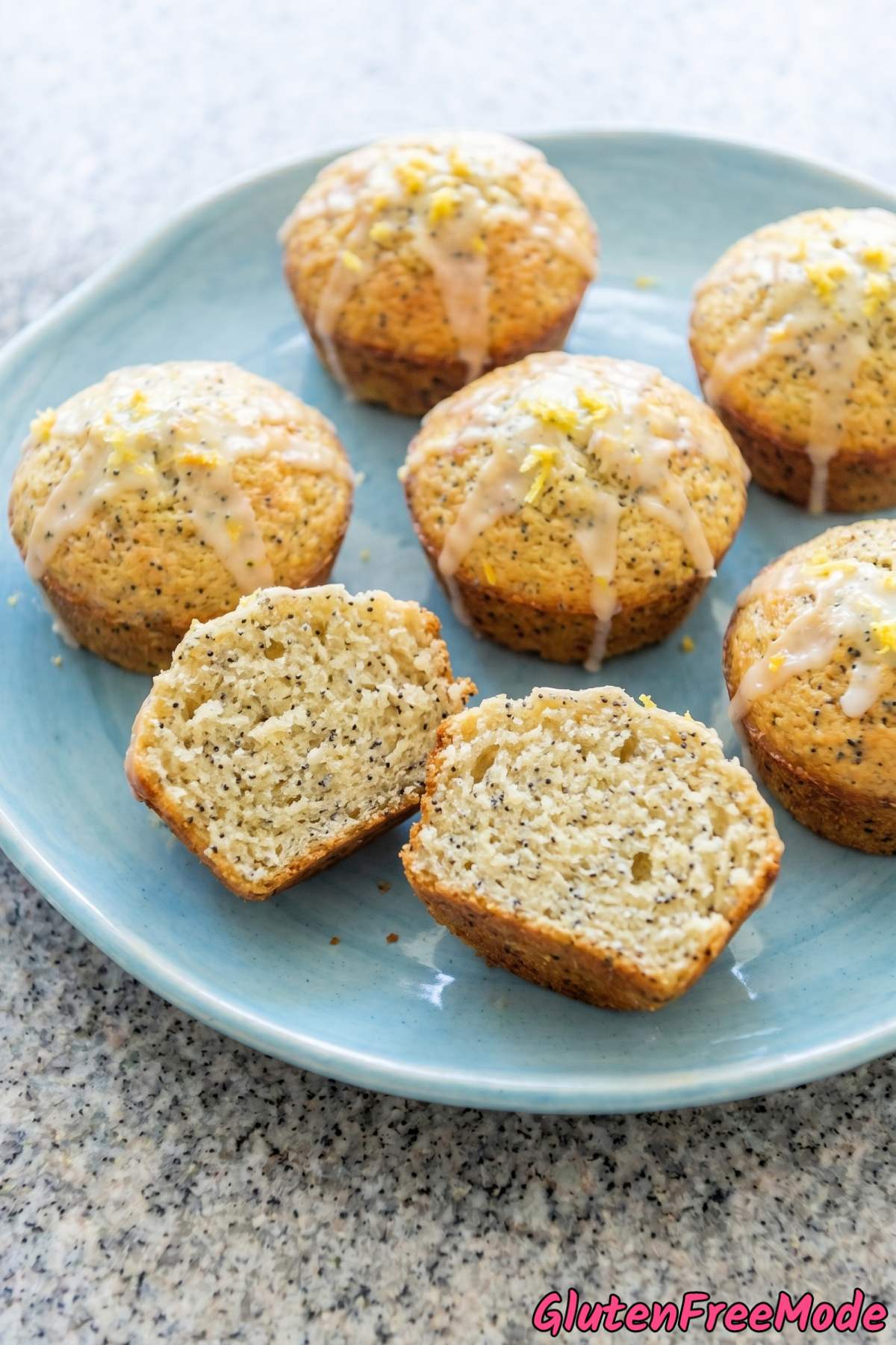 Homemade gluten free lemon poppy seed muffins