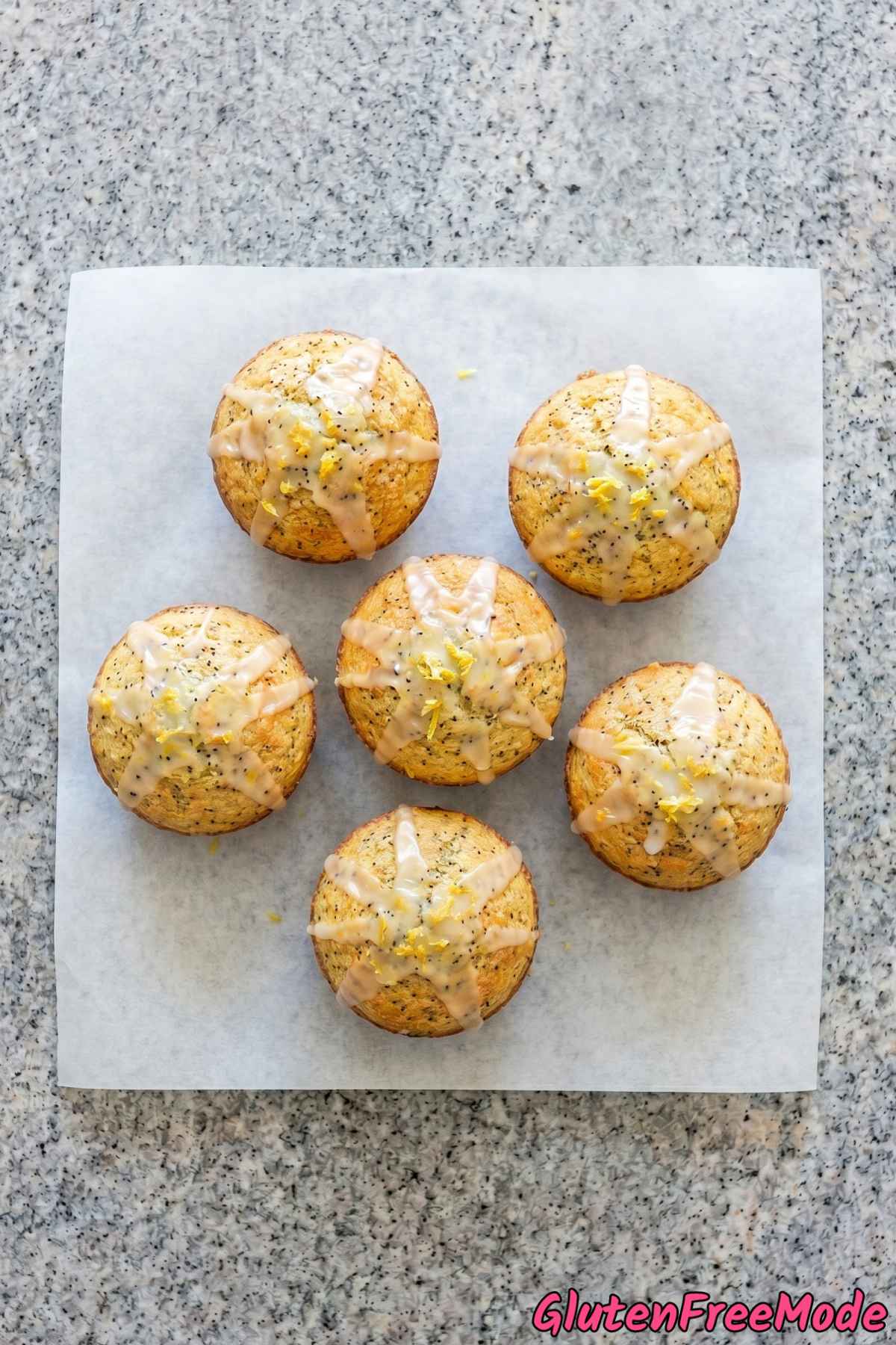 Light gluten free lemon poppy seed muffins