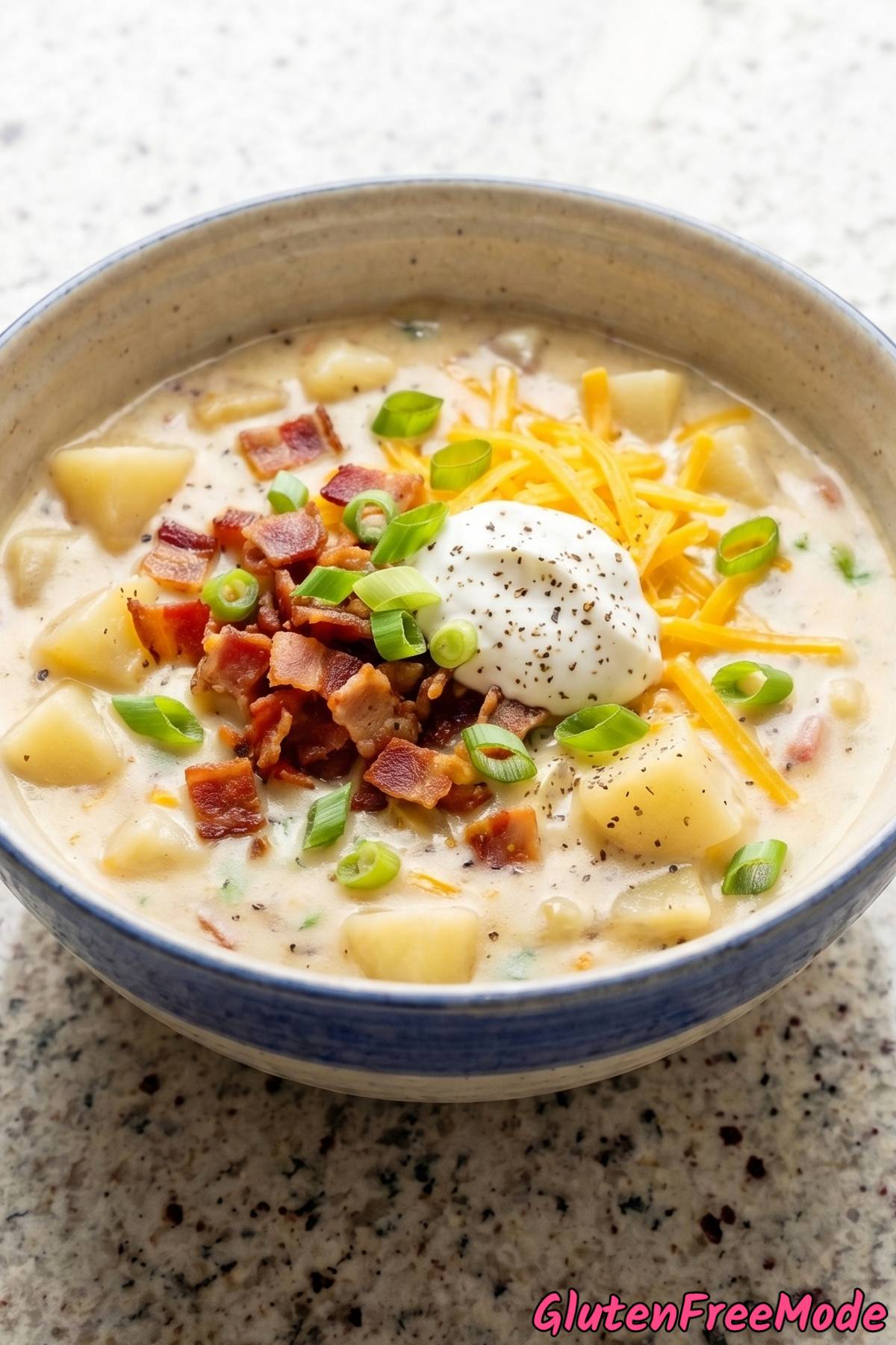 Savory gluten free loaded potato soup