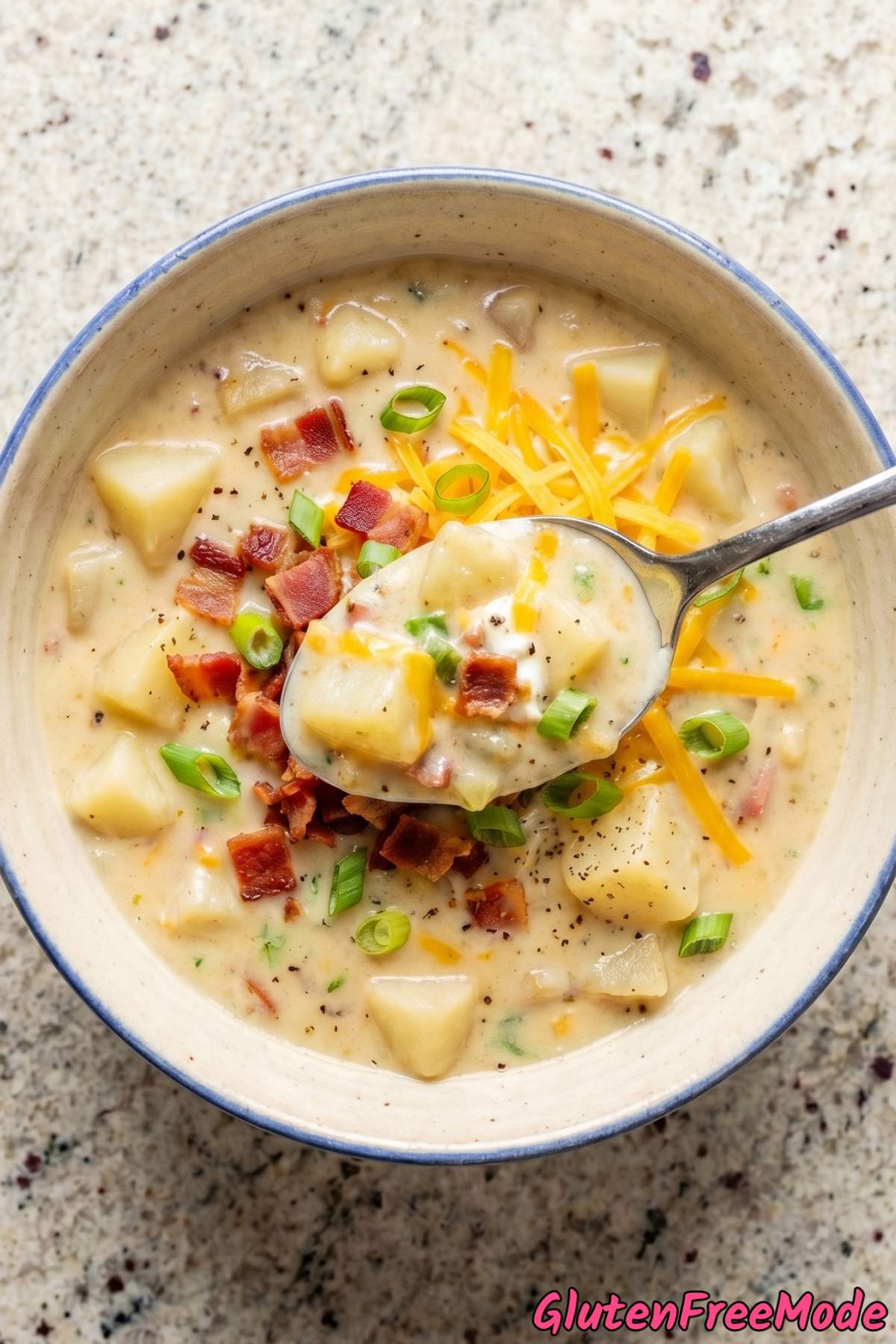 Satisfying gluten free loaded potato soup