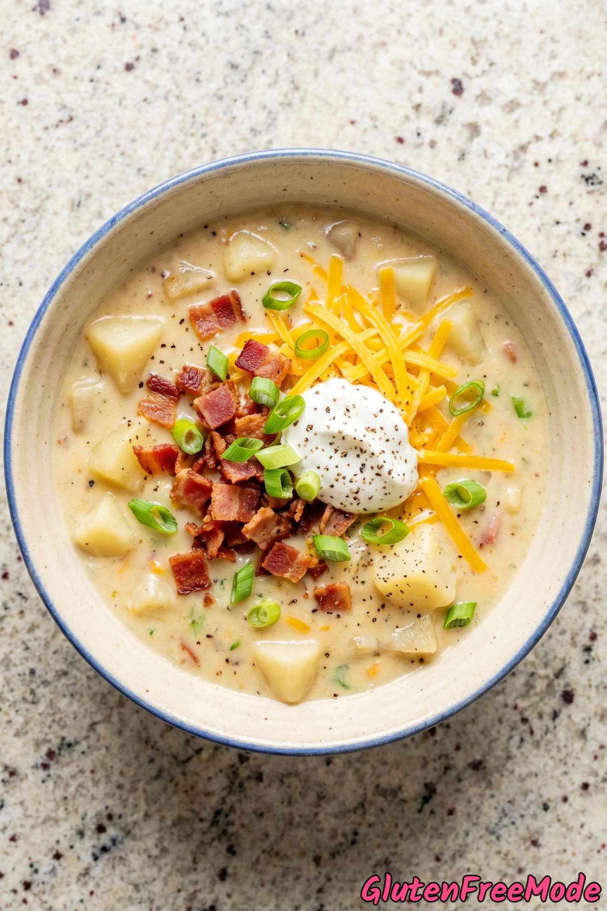 Velvety gluten free loaded potato soup