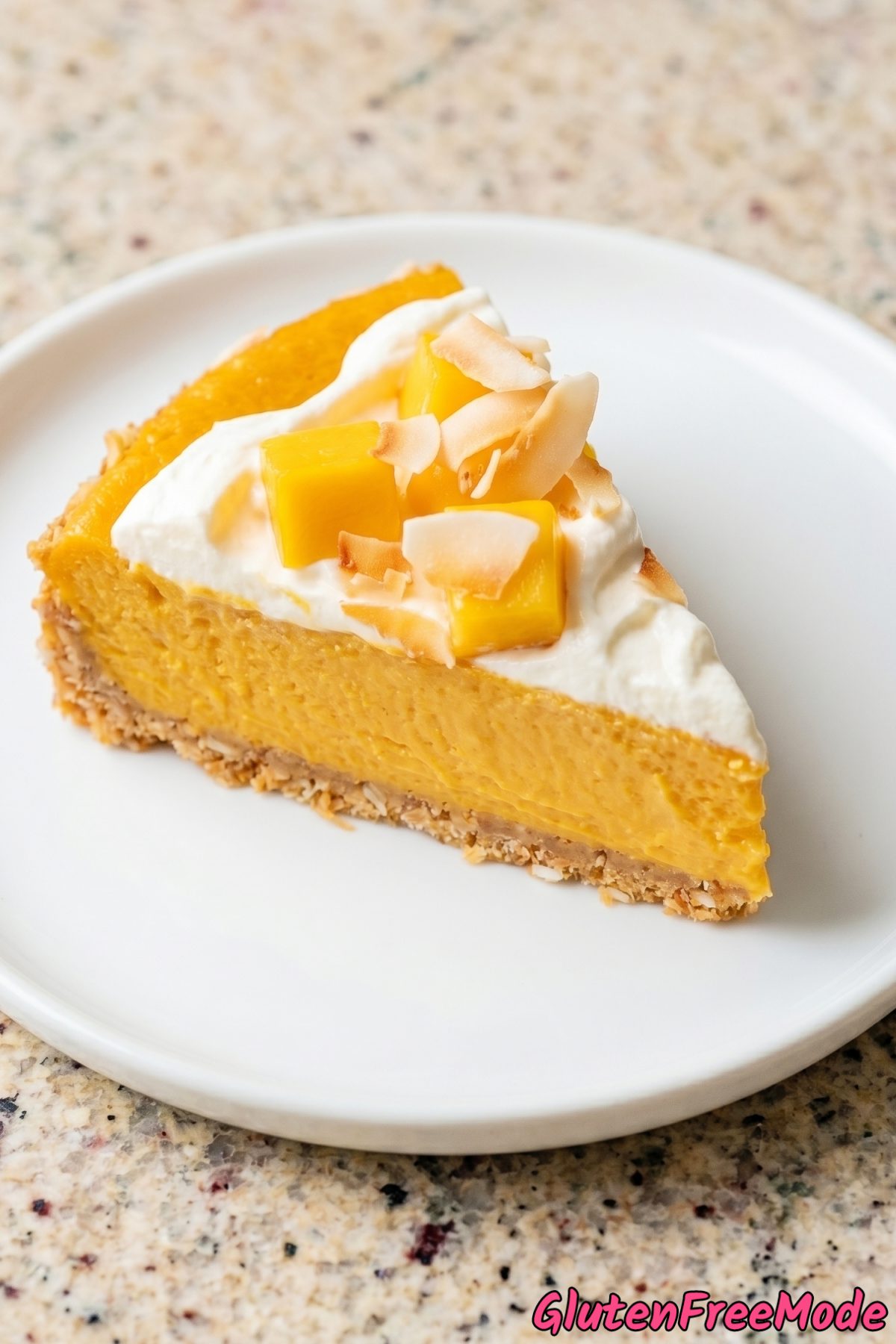 Refreshing gluten free mango coconut cheesecake