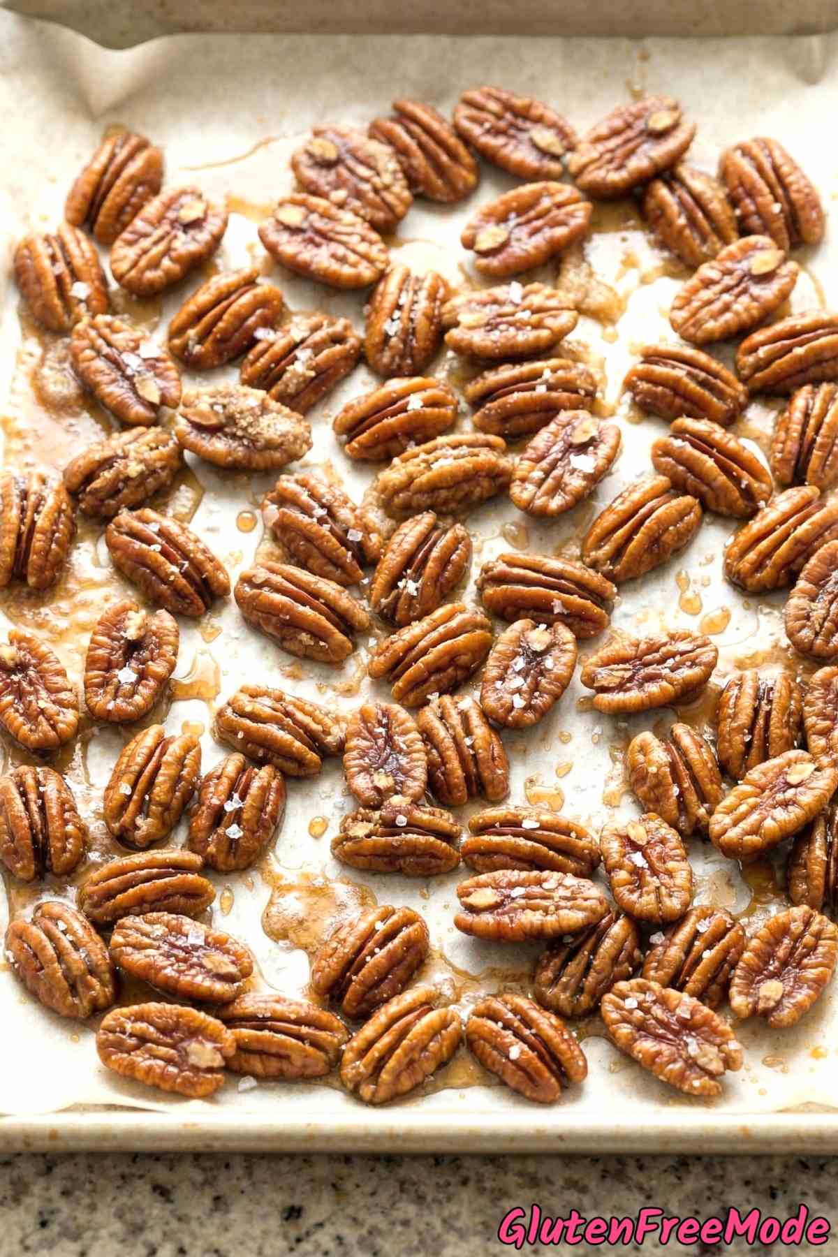 Easy gluten free maple candied pecans