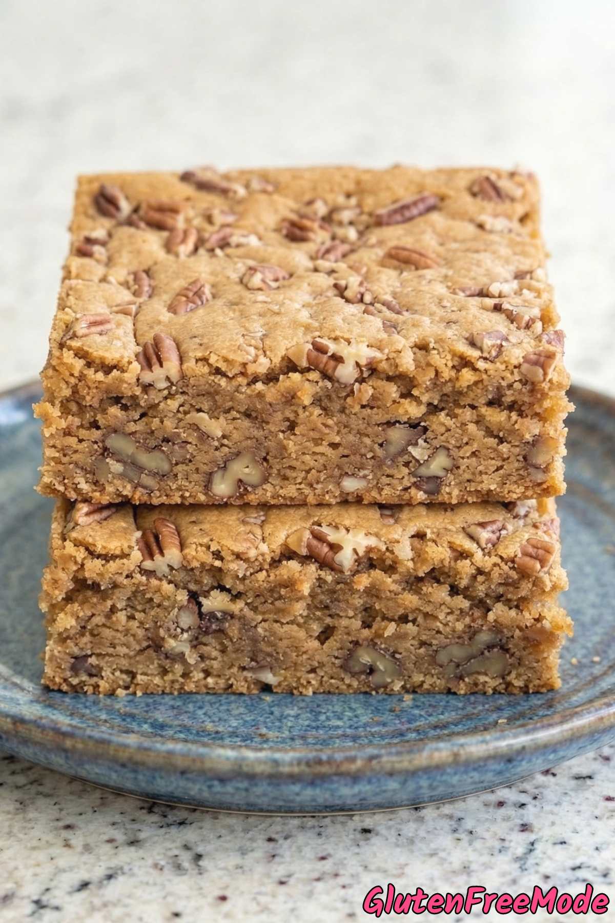 Irresistible gluten free maple pecan blondies
