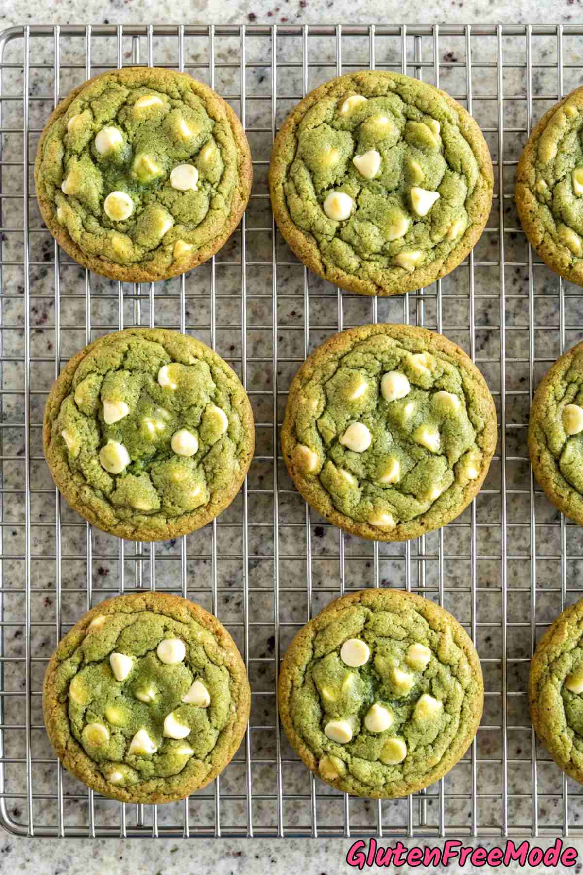 Irresistible gluten free matcha white chocolate cookies