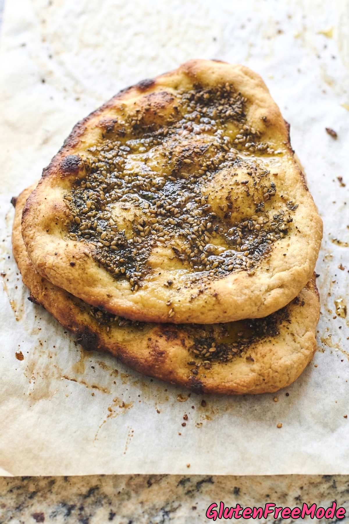Rustic gluten free Mediterranean flatbread