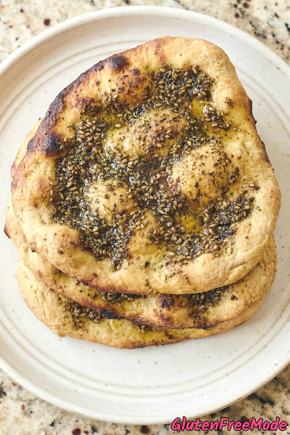 Light gluten free Mediterranean flatbread