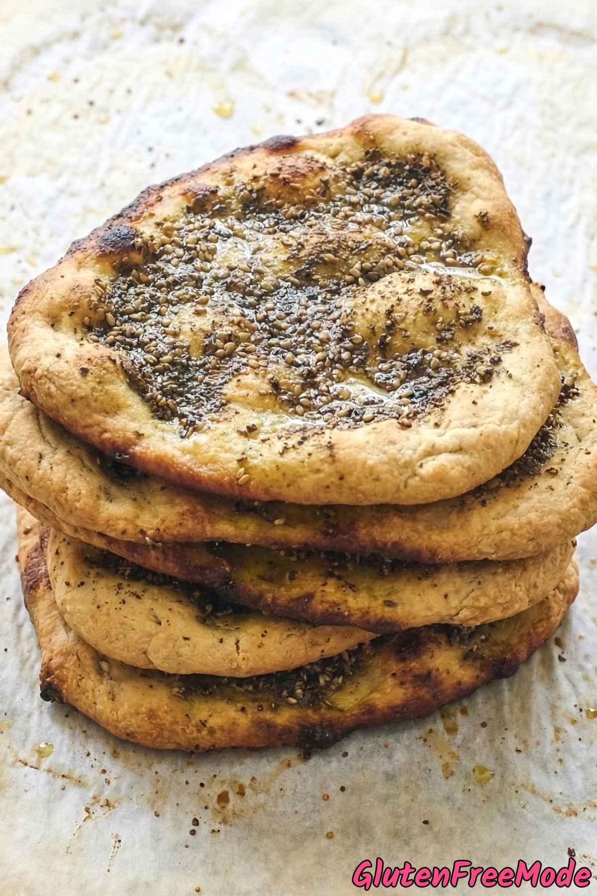 Warm gluten free Mediterranean flatbread