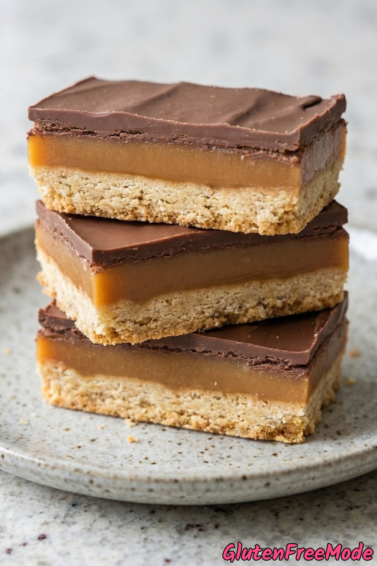 Golden gluten free millionaire shortbread bars