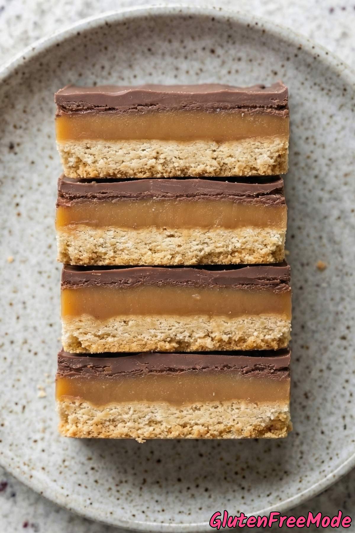 Buttery gluten free millionaire shortbread bars