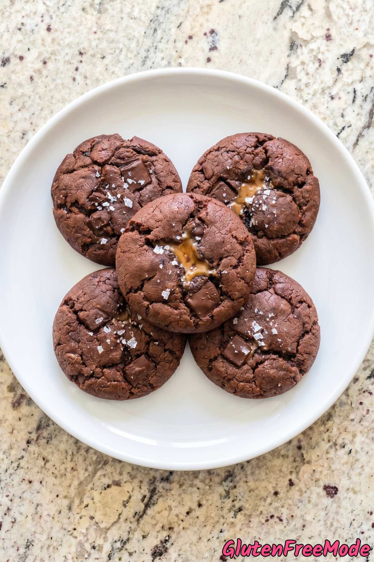 Fudgy gluten free miso caramel chocolate cookies