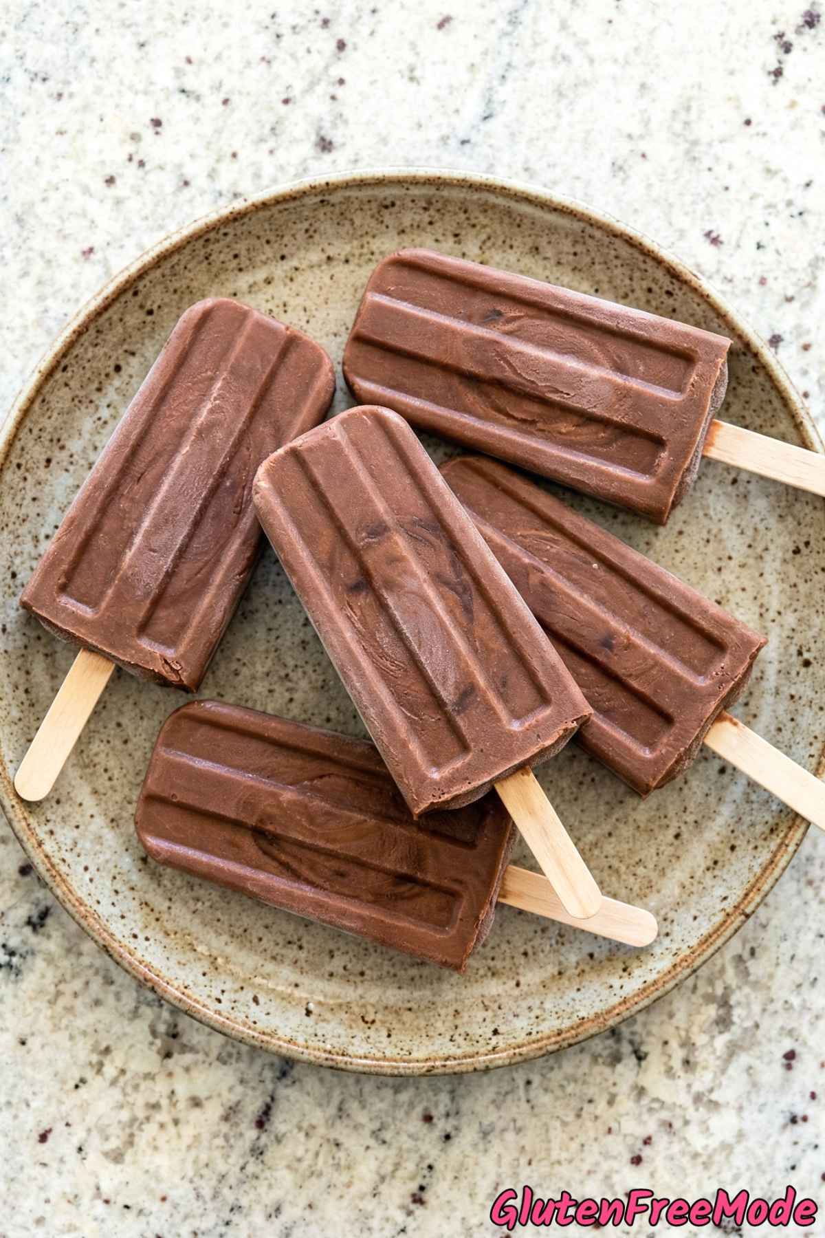 Frosty gluten free mocha fudge pops