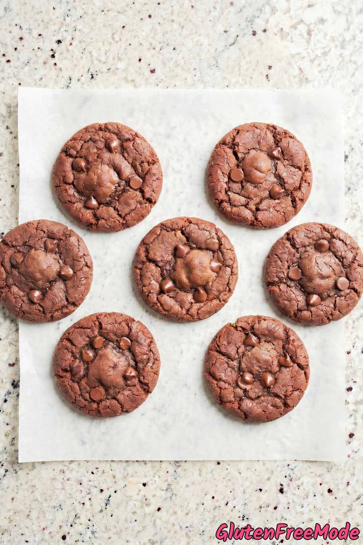 Chewy gluten free mochi chocolate cookies
