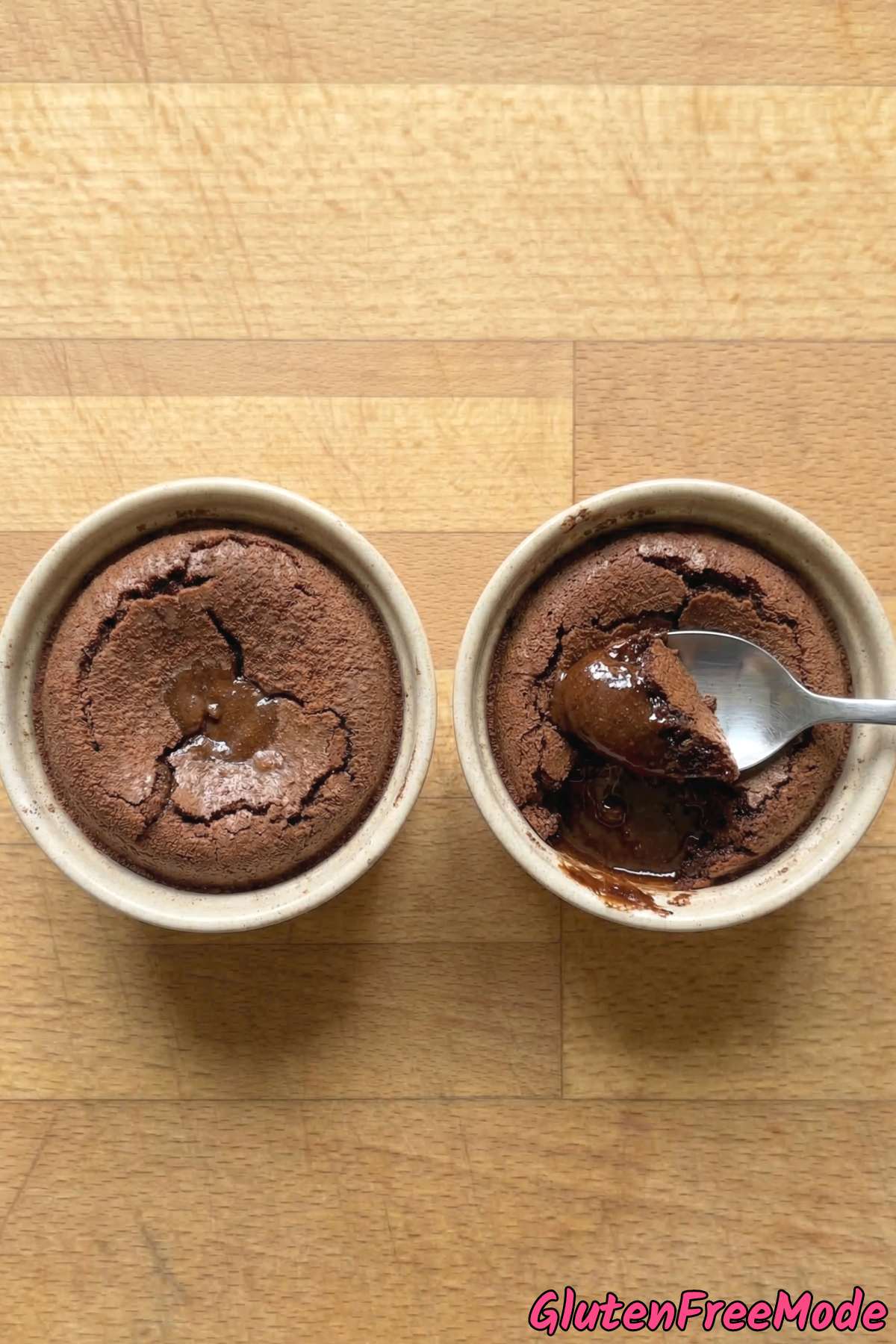 Gooey gluten free molten lava cakes