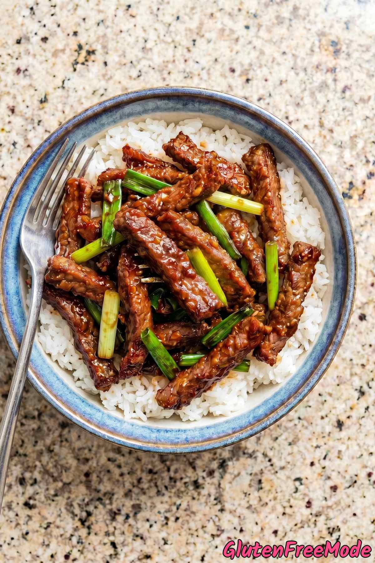 Homemade gluten free Mongolian beef