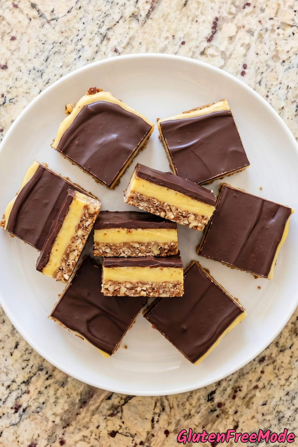 Chocolatey gluten free Nanaimo bars