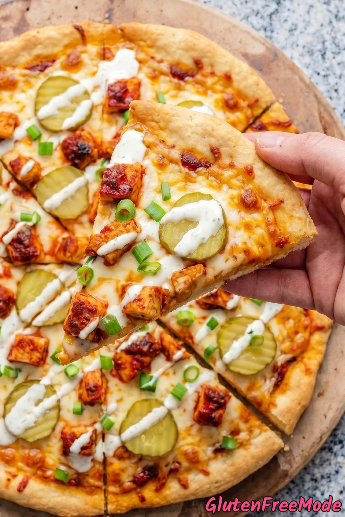 Loaded Nashville hot chicken gluten free pizza