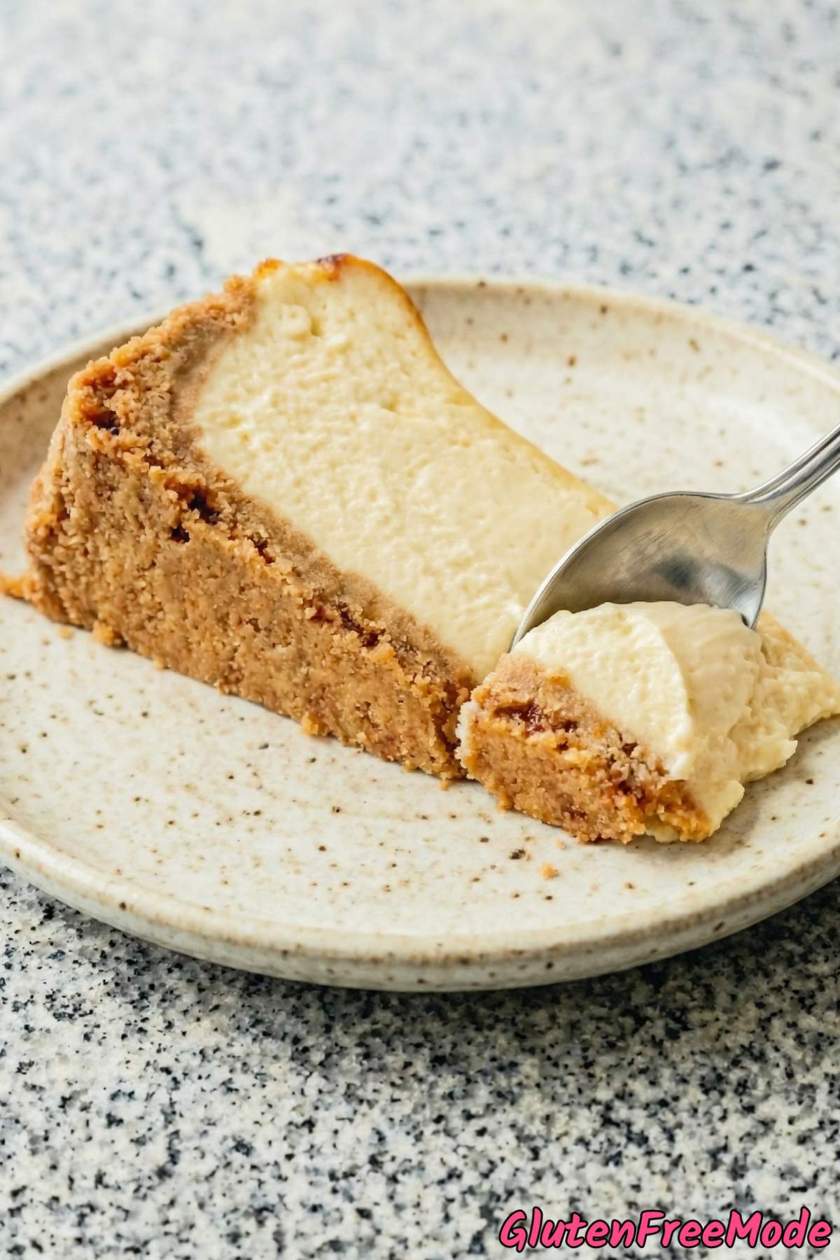 Silky gluten free New York cheesecake slice
